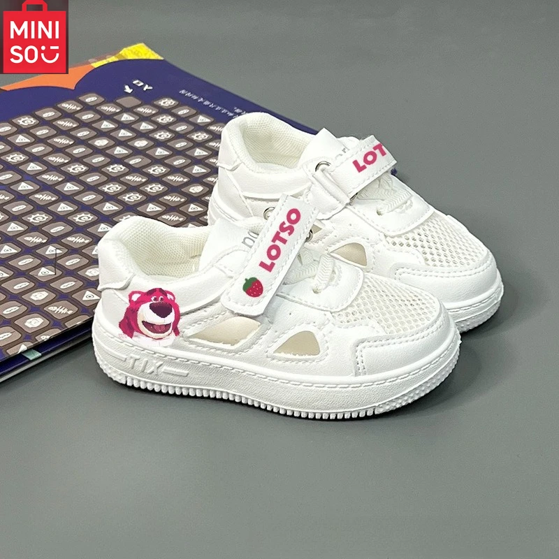

Minido Kids White Sneakers 2025, Stain-Resistant & Breathable Mesh Sports Shoes, Soft Sole Unisex