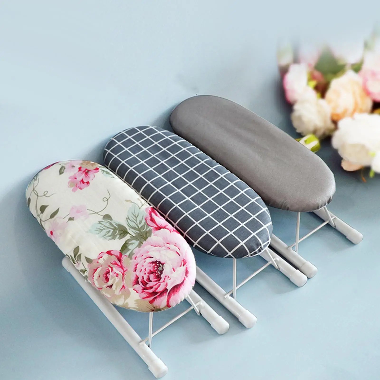 Metal Foldable Ironing Board With Removable Cover Machine Washable Portable Mini Ironing Board RackFor Travel Impact-resistant