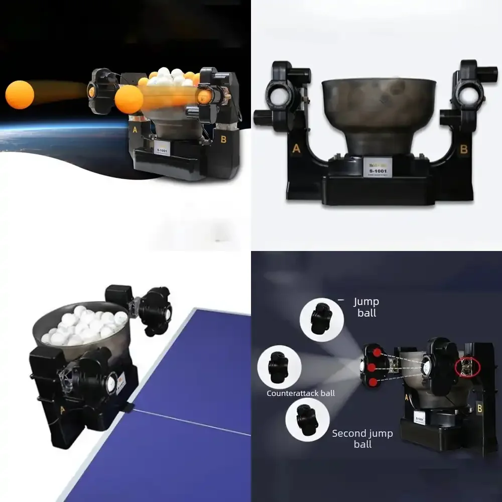 WAP02 Double Headed Table Tennis Serve Machine for Ping Pong Ball Trainer Adjustable Ball Serving Machine Large Capacity