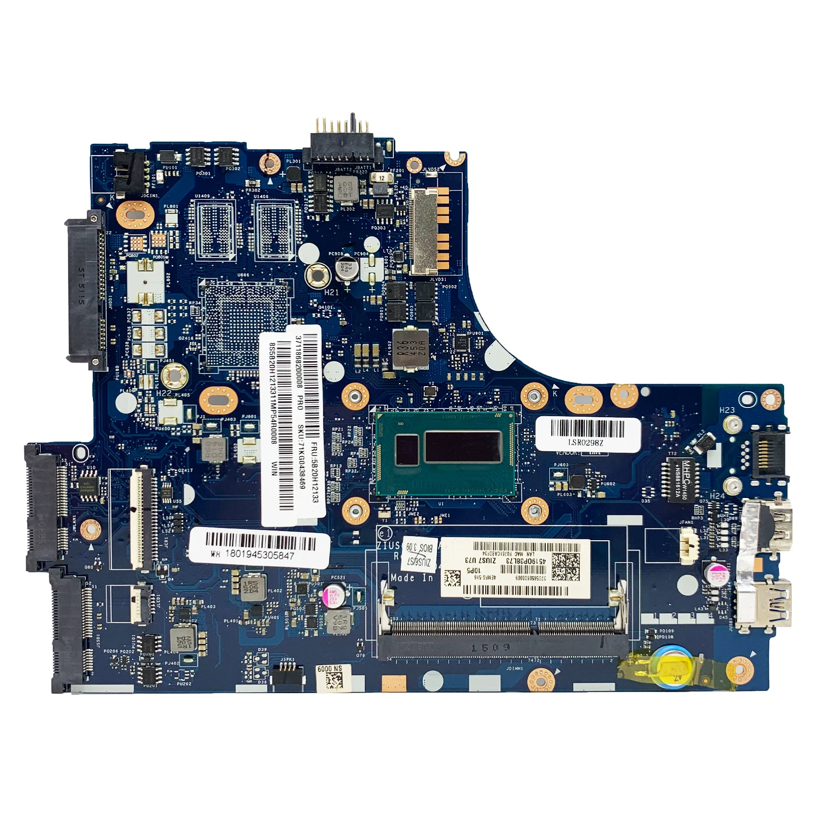 LA-A321P papan utama untuk Lenovo S410 S40-70 M40-70 Laptop Motherboard ZIUS6/S7 dengan CPU i5-4210U bekerja dengan baik