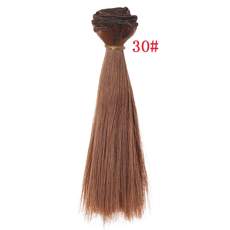 5 cm, 15 cm, 25 cm, Schwarz, Gold, Braun, Khaki, Weiß, Grau, kurzes, glattes Puppenhaar für Stirn, Pony, Puppenhaare