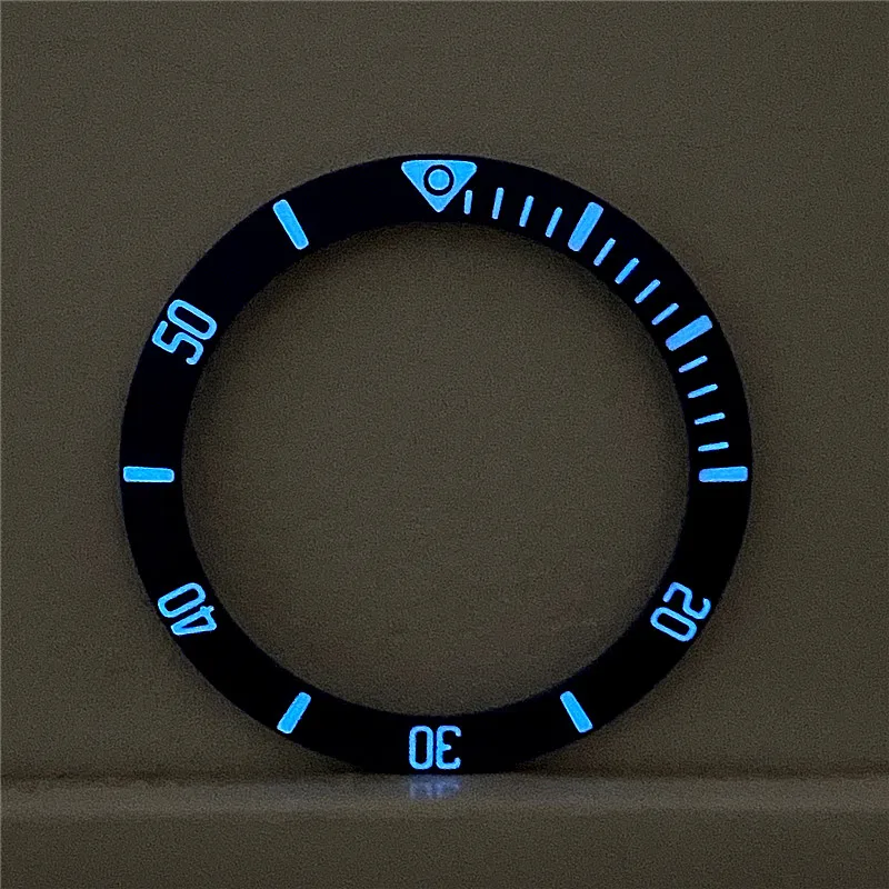 Luxury 40mm Matte Black Blue Ceramic Bezel Insert Fit For Tudor Pelagos Watch Blue C3 Green Luminous Frosted Surface Ring Insert