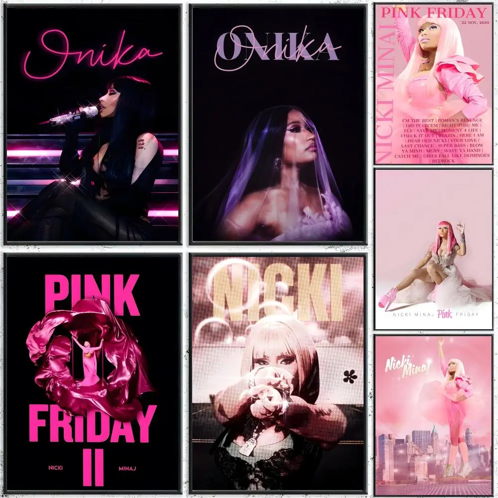Rapper Nicki Minaj Poster Self-Adhesive Waterproof Wall Stickers, Coffee Bar Home Wall Decor