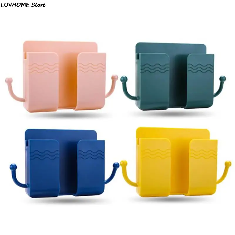 Wall Mounted Storage Box Remote Control Case Phone Plug Charging Holder Rack