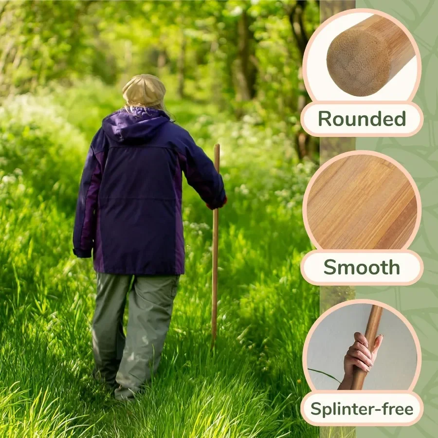 عصا خيزران قوية للياقة البدنية واليوجا وإعادة التأهيل البدني. أقطار 60 بوصة × 1.18 بوصة. متوفر بكميات كبيرة 1 قطعة #5