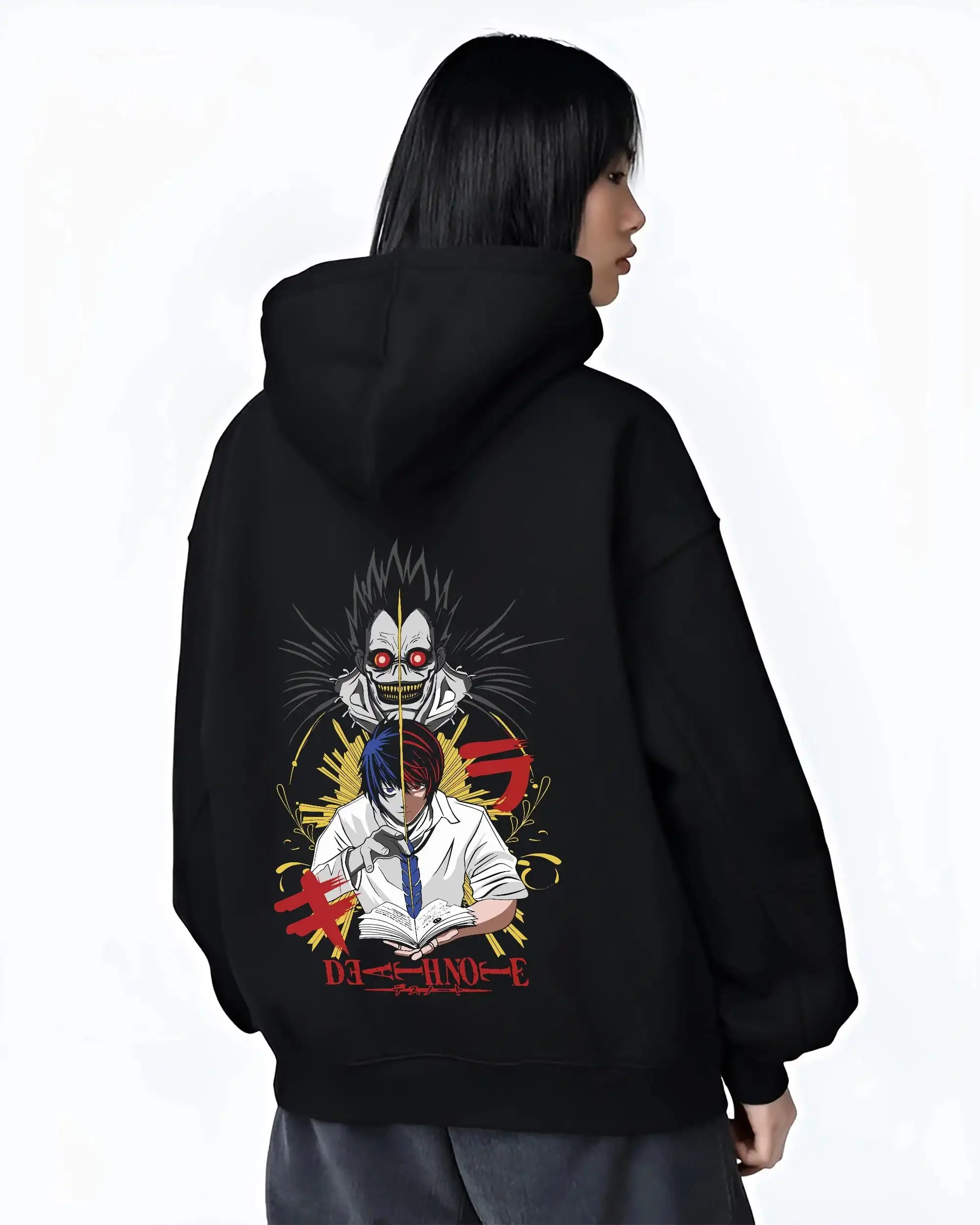 Light Yagami Hoodie Death Note Kira Retro Villain Women Men Oversized Y2k Winter Fleece-lined Streetwear Female Male Sweatshirt