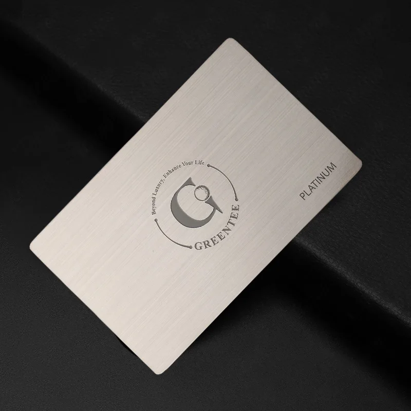 Custom White Metal Card for Wiggles Pet Service Branding Metal Card