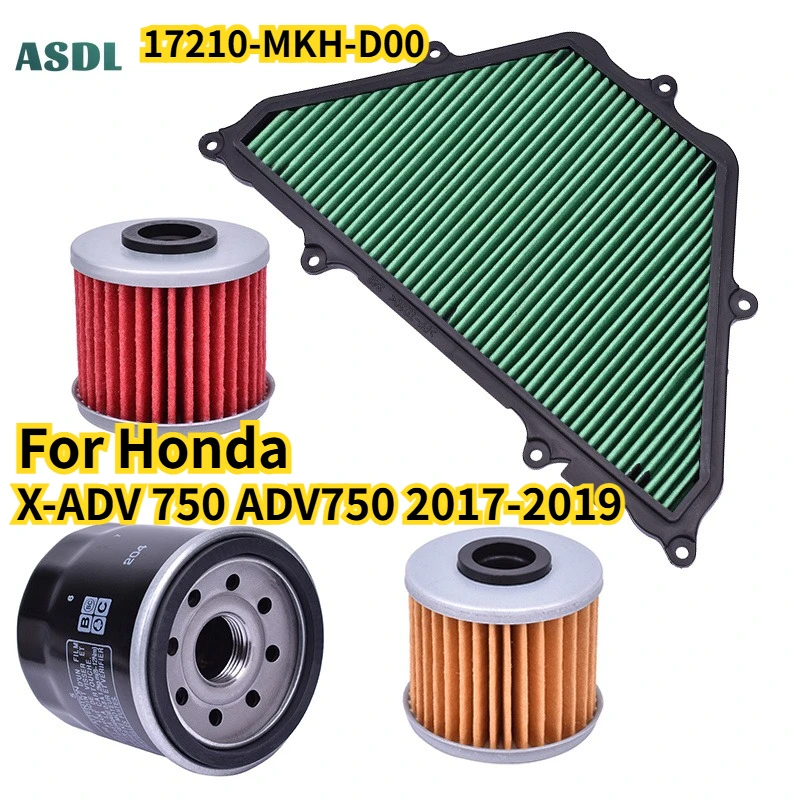 

17210-MKH-D00 1716 Motorcycle Air Filter Cleaner 117 Oil Filter for Honda X-ADV 750 ADV750 H J K L Transmission Filter 2017-2019