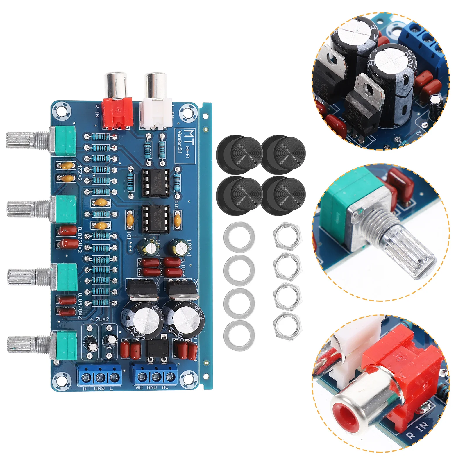 

Digital Subwoofer Power Amplifier Board Multi-Functional Audio Mixer Preamp Tone Control Adjustable Volume Clear Sound Low Noise