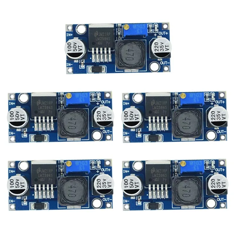 5pcs LM2596 LM2596S DC-DC Step Down Variable Volt Regulator Input 3.0-40V Output 1.5-35V Adjustable Buck Converter Electronic