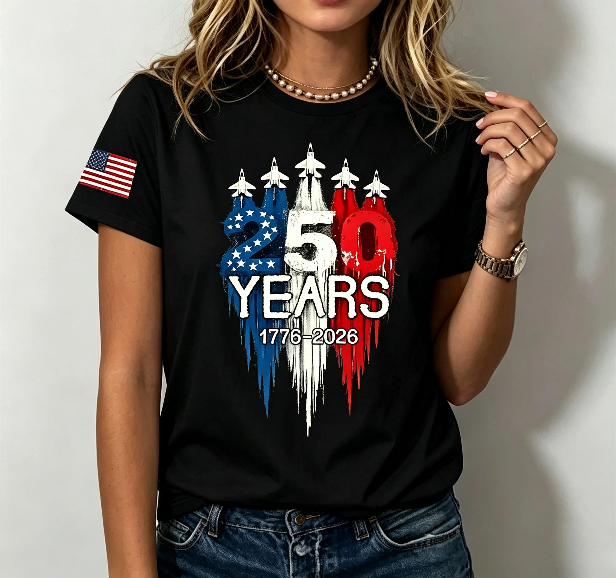 2026 Summer 250th Independence Day Freedom T-Shirt for USA Anniversary Summer Cotton Clothing Basic Couple