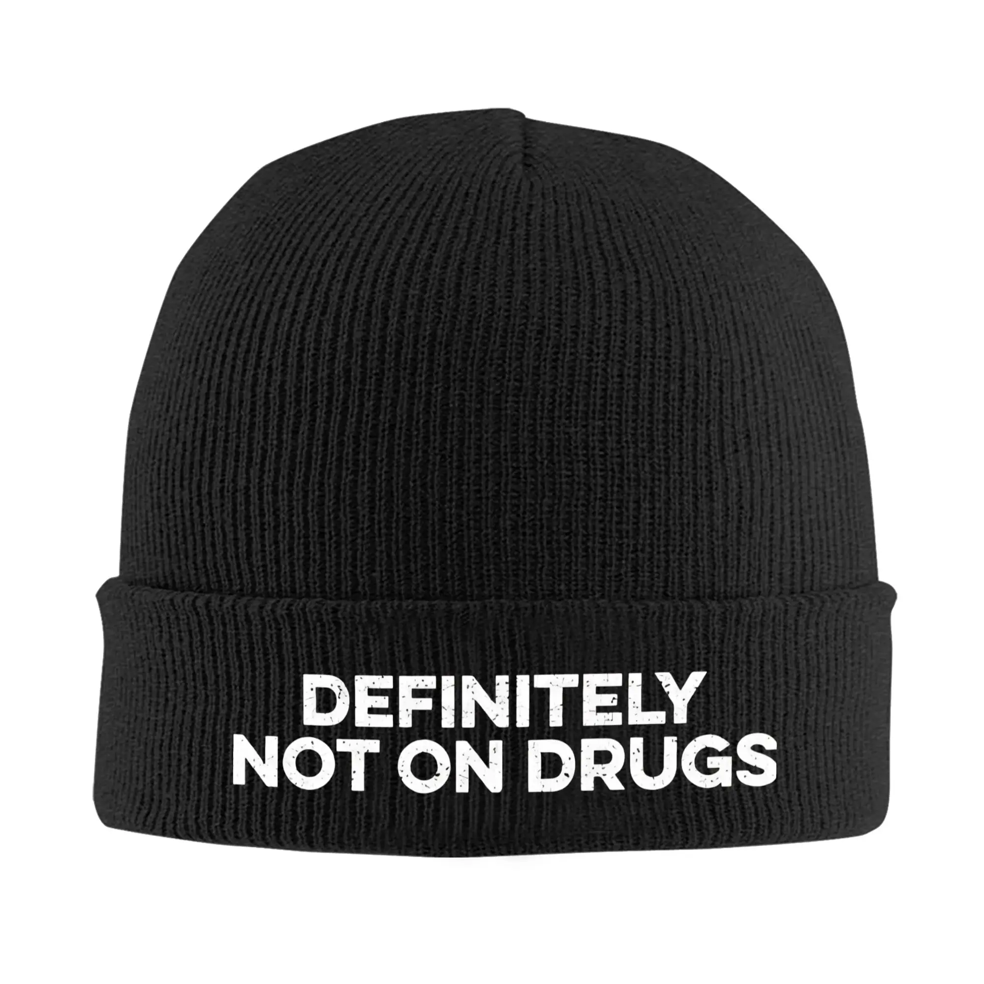 Definitely Not On Drugsed Beanie Hats  Bonnet Hats Adult Unisex Y2K Cool Kpop Knit Hat Autumn Design Head Wrap Caps