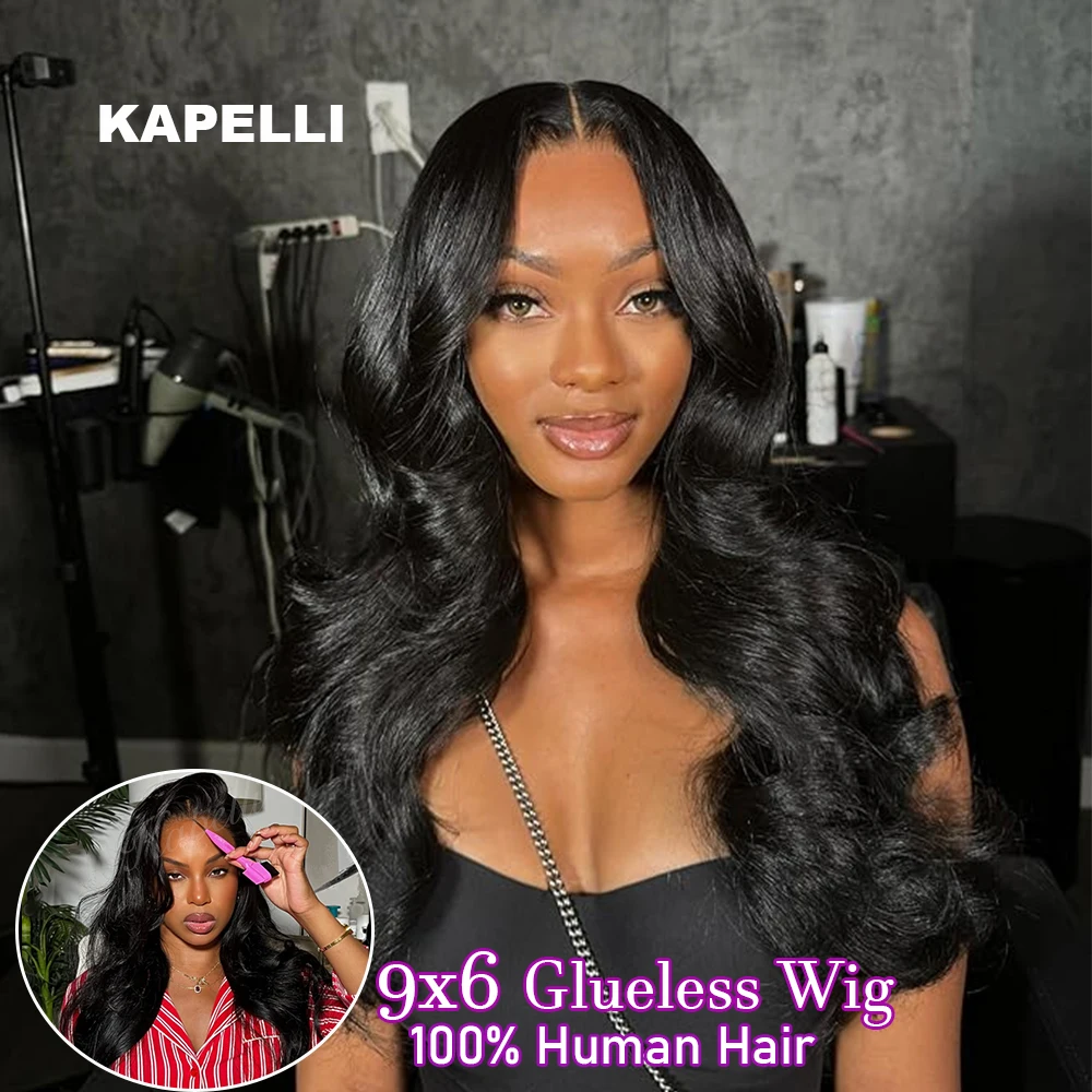 

36 inches 9x6 Glueless Human Hair Wigs 200% Density Body Wave Wigs Pre Blenched Lace Front Wigs Human Hair Pre Plucked Lace Wigs