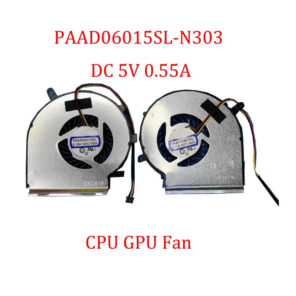 

Laptop CPU GPU Fan For MSI PAAD06015SL N303 PAAD06015SL-N303 DC 5V 0.55A 3 Lines New