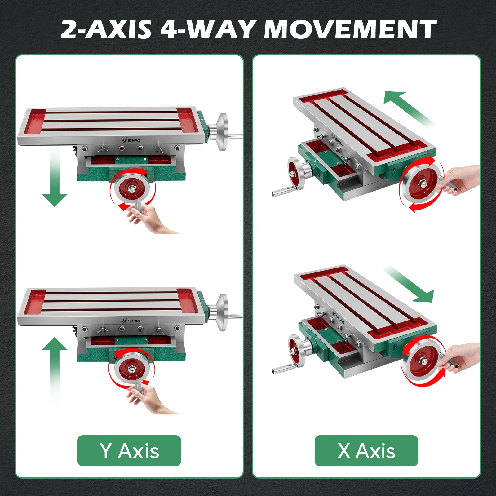 2-Axis Cross Slide Milling Table, X-Y Axis Compound Worktable Fixture for Bench Drill Press Machine, Precision XY Compound Vice Vise with T-Slots for Milling Drilling Boring Grinding Workstation