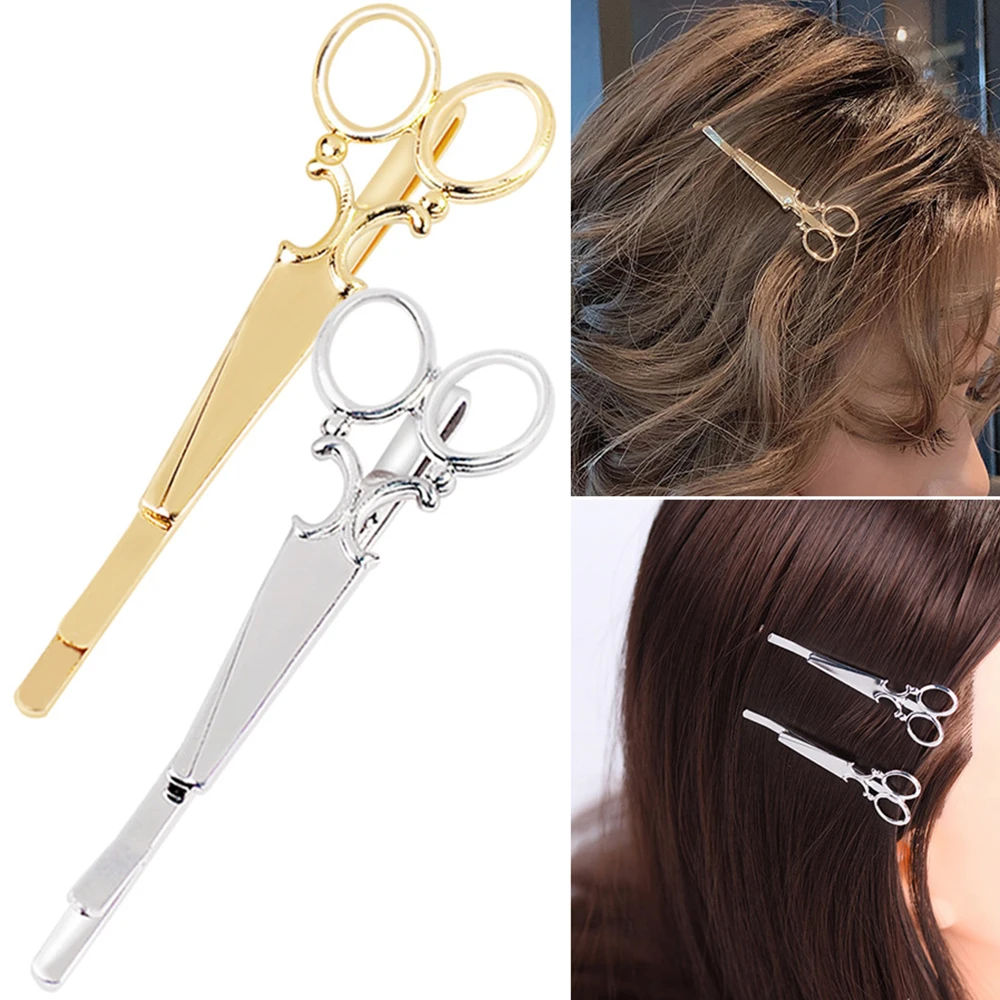 Creative Mini Scissors Shape Hairpins Personality Bridal Barrettes Side Clip For Women Wedding Hair Accessories Hair Clip