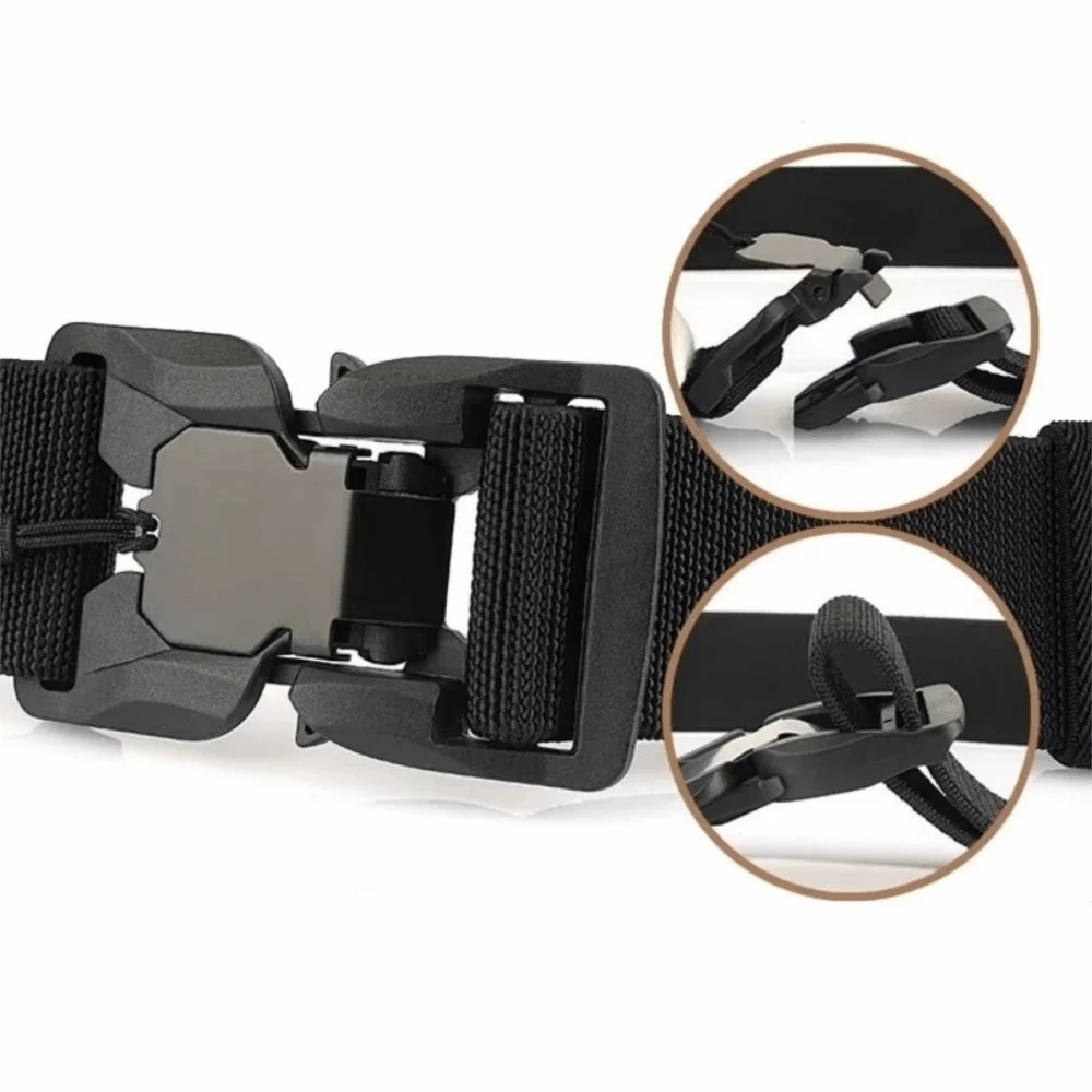 

Casual Alloy Buckle Men's Nylon Belt Adjustable All-match Jeans Waistband Elastic Korean Style Waist Belts Men/Boys