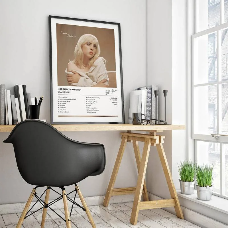 Billie Eilish  Happier Than Ever Unframed Poster Print  Polaroid Style  Music Album Cover Artwork