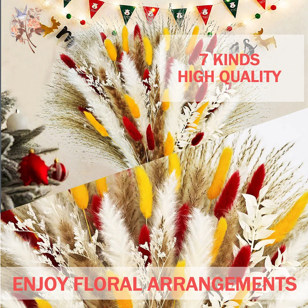 70 ينبع الطبيعية رقيق بامباس العشب القصب الزهور المجففة حزم لعيد الميلاد المنزل الجدول زهرية الطرف الديكور ترتيب الخريف #5