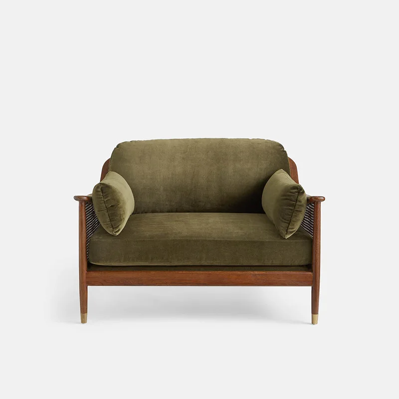 

Vintage Rattan Living Room Sofa Nordic Hotel Fabric Soft Bag Leisure Sofa Wabi Sandy Wind Living Room Furniture Soffabadd XYSFC