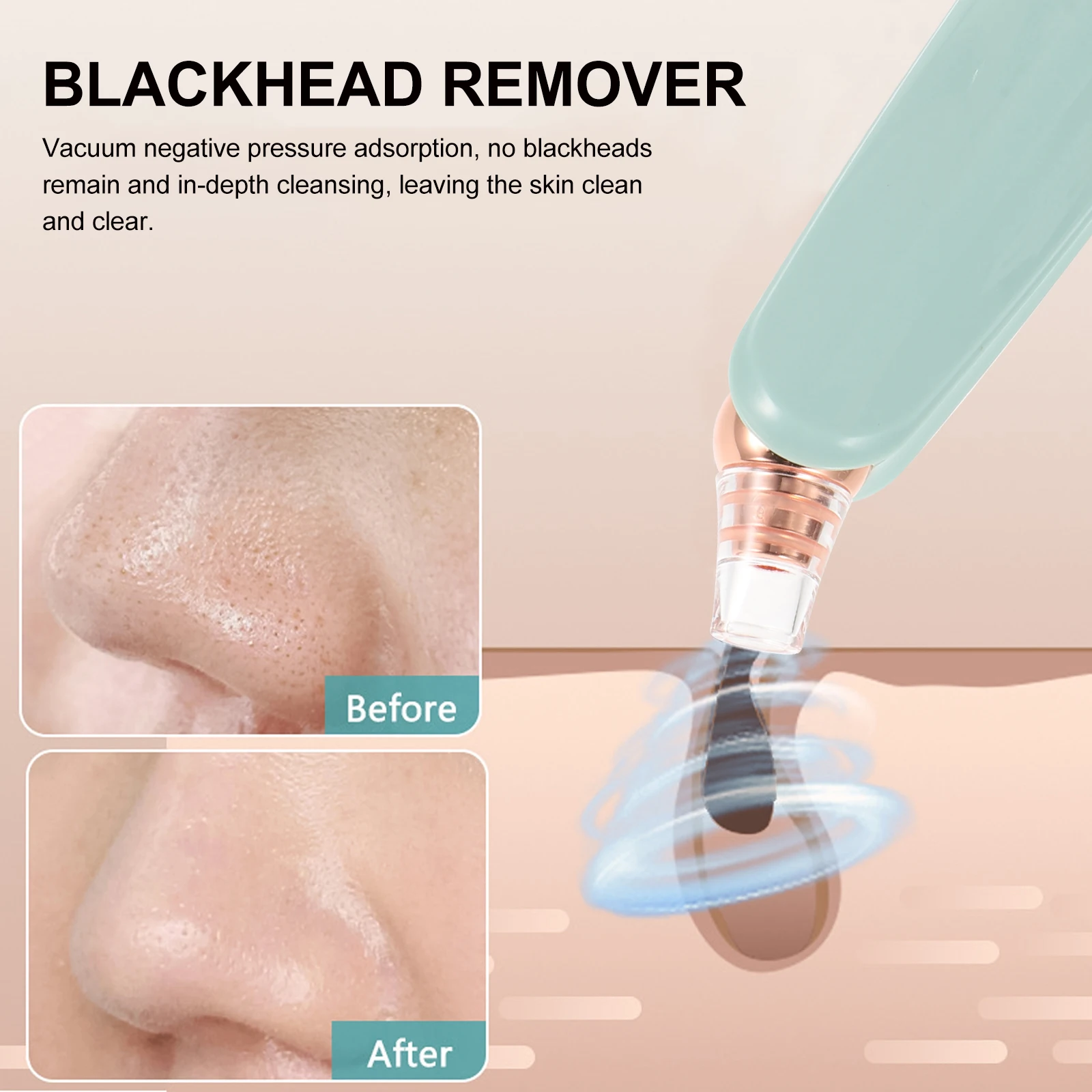 

Electric H held Pore Cleaner Portable Cleansing Device Face Skin Care Tool ABS Material Vacuum Technology