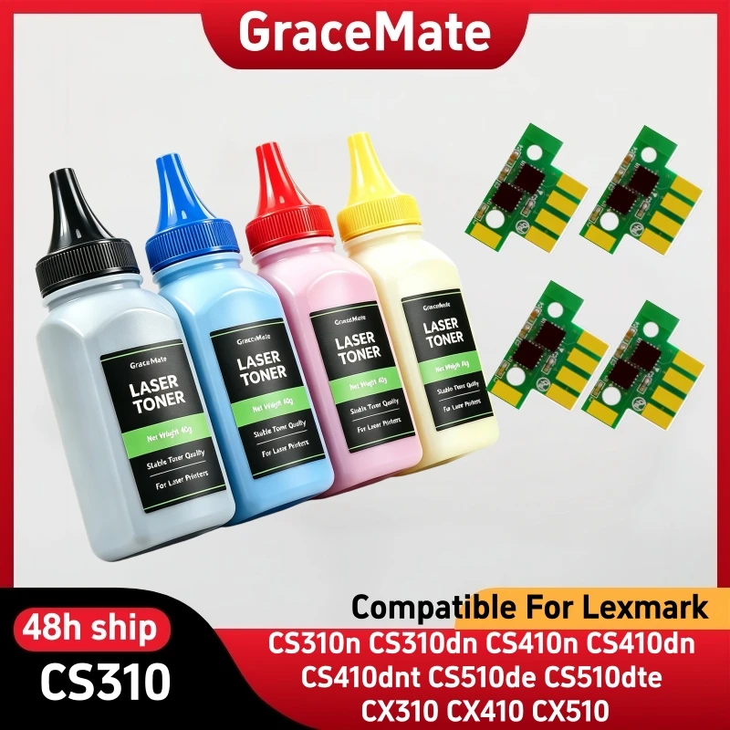 Toner Powder Chip for Lexmark CX310DN CX310N CX410 CX410DE CX410DTE CX410E CX510 CX510DE CX510DHE CX510DTHE CX310 CX410