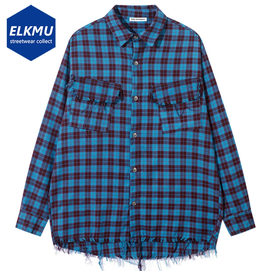 

Vintage Oversized Shirts Tassel Splicing Retro Long Sleeve Shirts Button Up Blouse Streetwear Harajuku Hip Hop Shirts