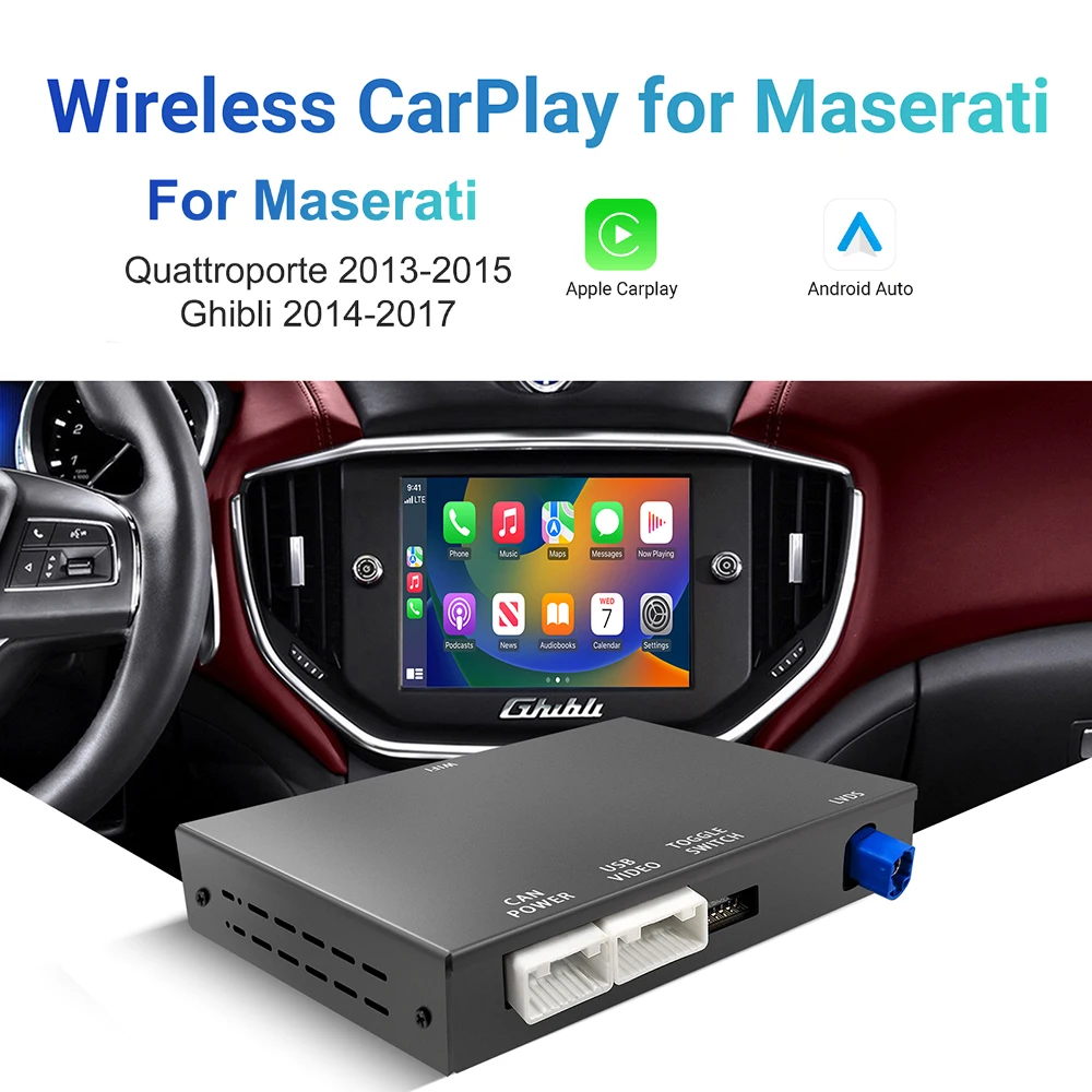 for Maserati Quattroporte Ghibli CarPlay Interface Wireless CarPlay Android Auto retrofit kit decoder box