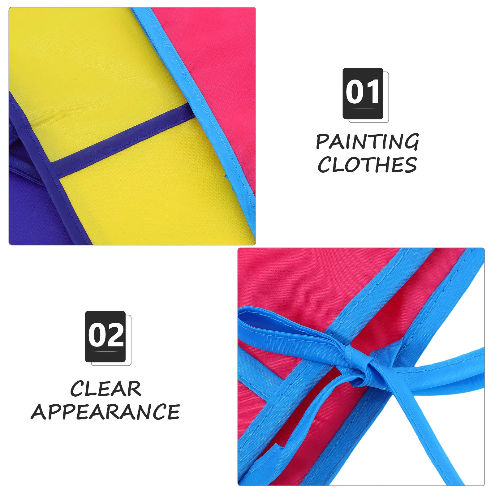 

4Pcs Children Art Apron Nylon Waterproof Painting Smock for Kids 5-12 Adjustable Fit Bright Color Reusable Drawing Sleeveless