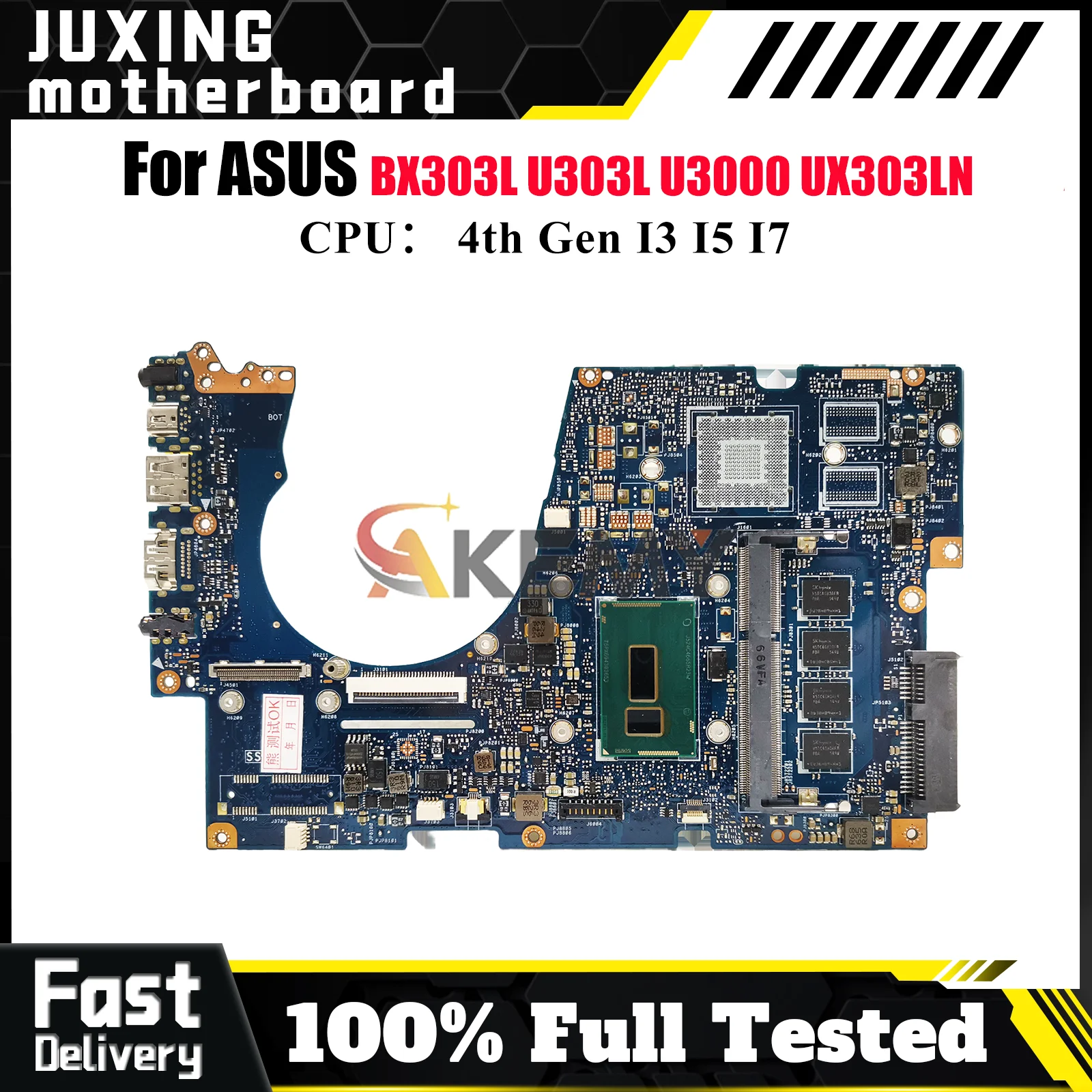 

UX303LA Laptop Motherboard For ASUS ZenBook UX303LA U3000 BX303L UX303LNB UX303LB UX303LN U303L UX303L Mainboard W/ I3 I5 I7 CPU