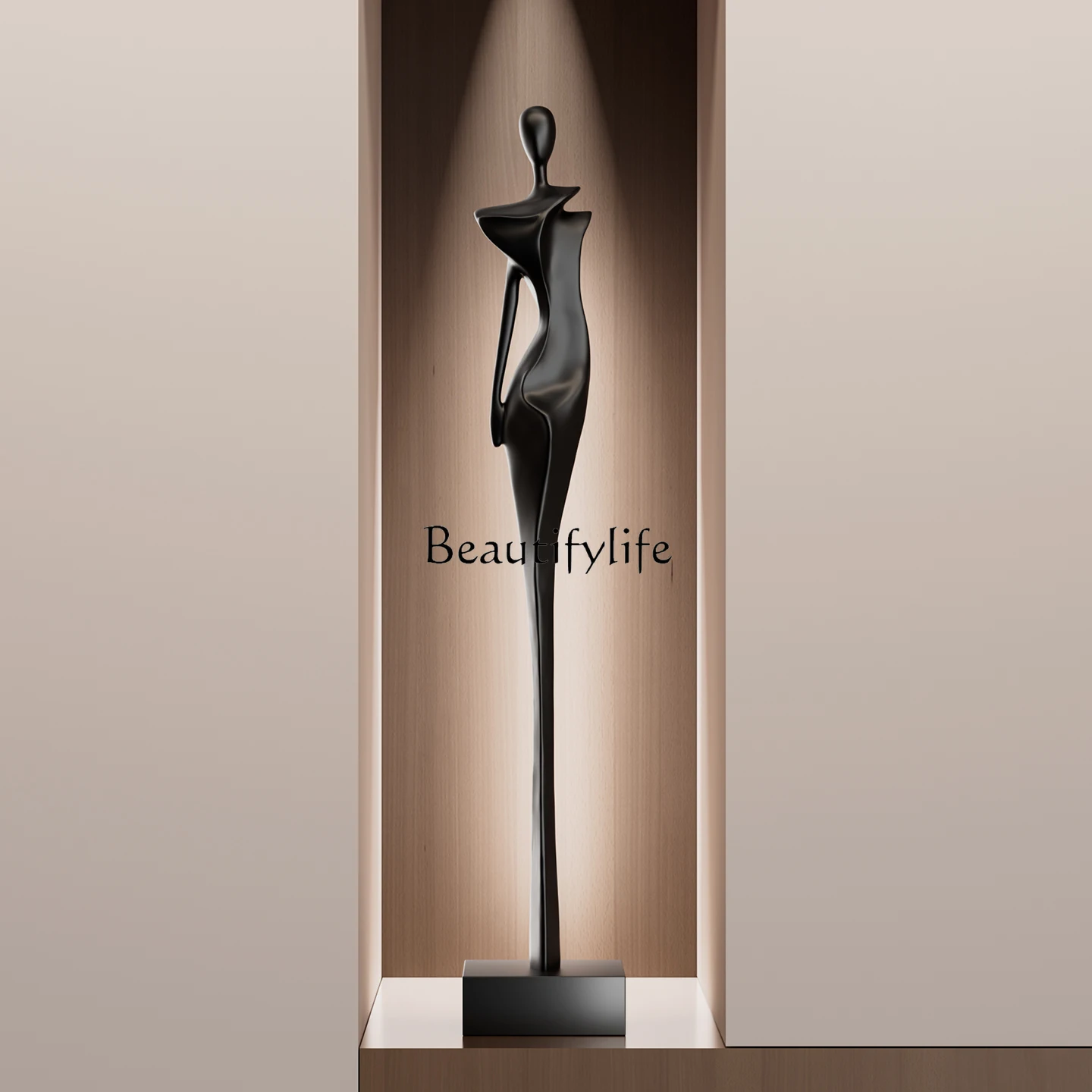 

Light luxury entrance ornament vertical height living room niche slender ornament Italian minimalist figure sculpture