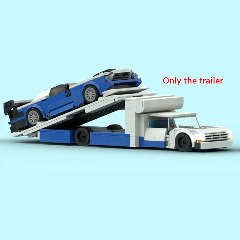 Urban Rescue Vehicles Model MOC Building Bricks Mustang Trailer Modular Technology Children Holiday Gifts Assemble Toys Suit