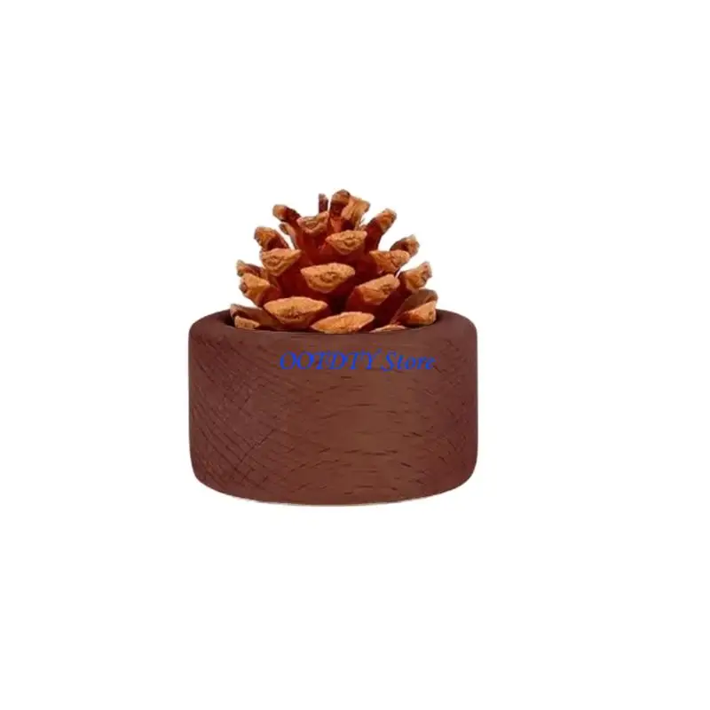 367A Handcrafted Pinecone Design Wooden Aromas Diffuser Easy To Use Essential Oil Dispenser For Home Or Car Interior Use