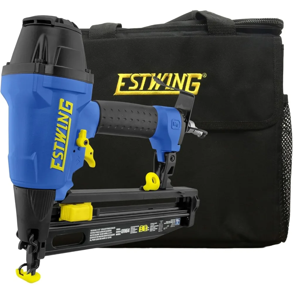 

Estwing Pneumatic 16 Gauge Finish Nailer | 2-1/2” Stright Finish Nails | Lightweight Magnesium Nail Gun, Depth Adjust, Quick Jam