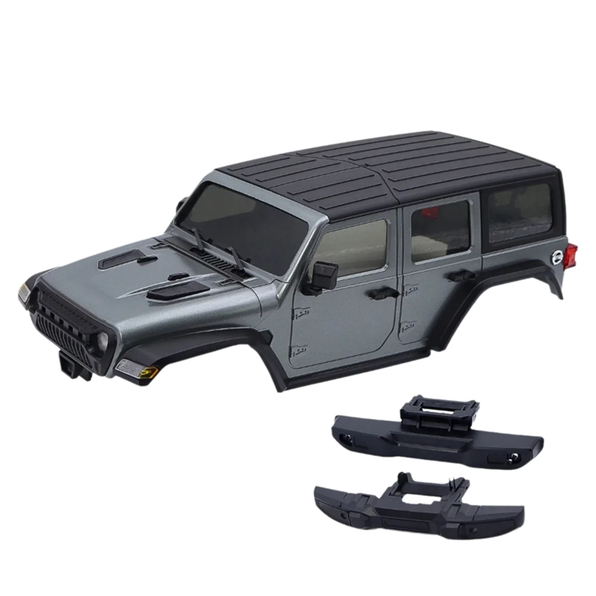 

Hot sale 155mm Wheelbase RC Car Body Shell Chassis Kit with Front Rear Bumpers for 1/18 RC Crawler TRX4M Gray