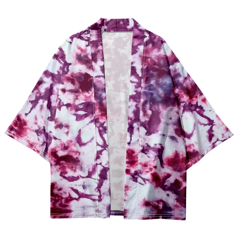 2023 Japanese Kimono Men's And Women's Harajuku Traditional Kimono Tie Dye Print Beach Shirt Summer Bathrobes 7