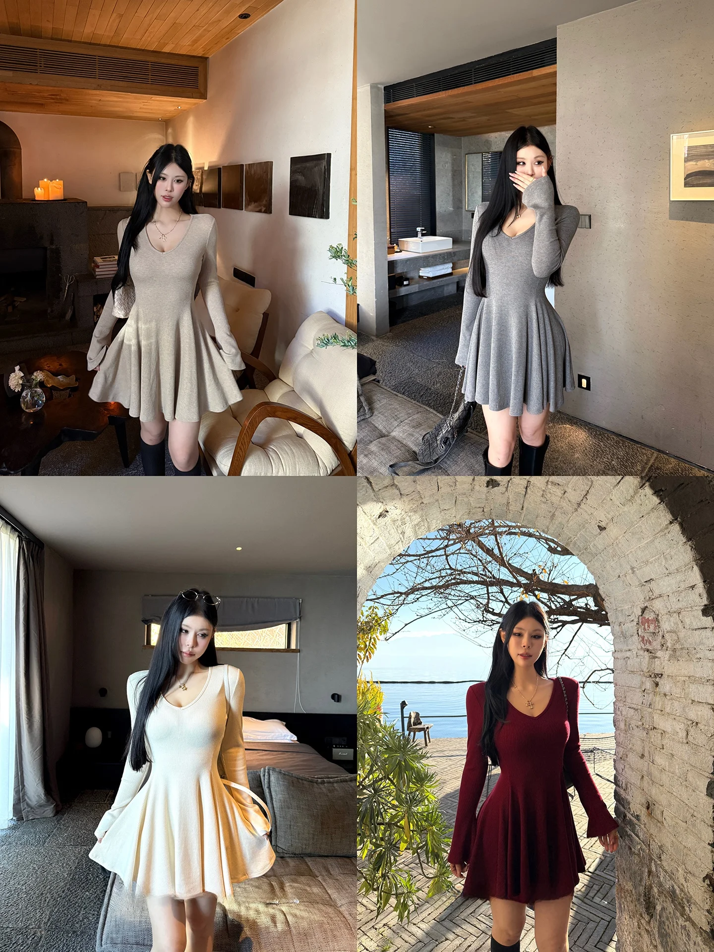 Slim Fit V-Ne A-Lin…