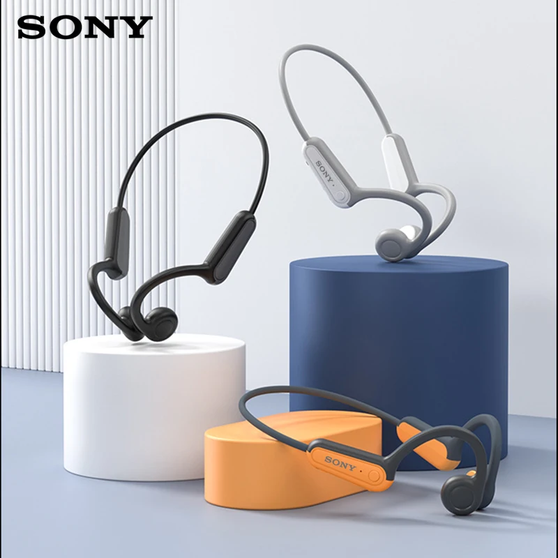 Sony Real Bone Conduction Sport Headphone Wireless Earphone Bluetooth-Compatible Headset Hands-free with Mic for Running