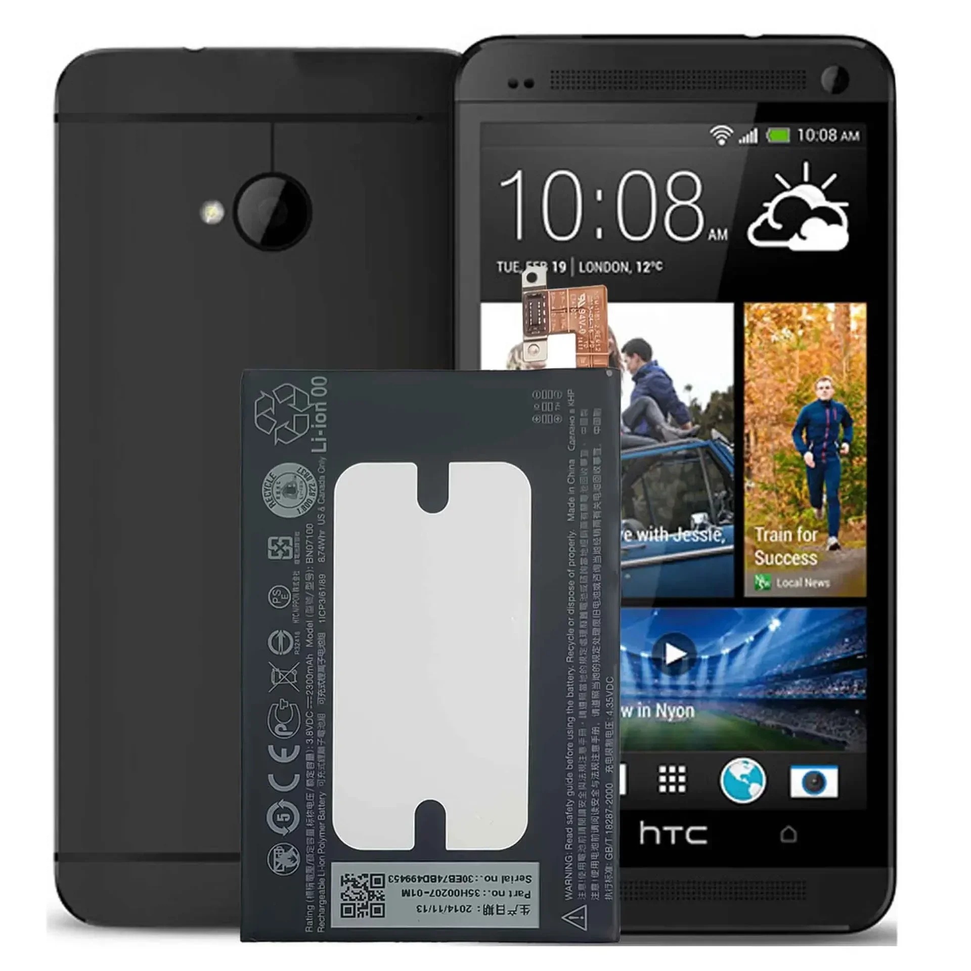 Batería de litio BN07100 de 2300mAh para HTC ONE M7, batería 801E 801S/N/V/U 802D M7 802W 802T HTL22 ONE J