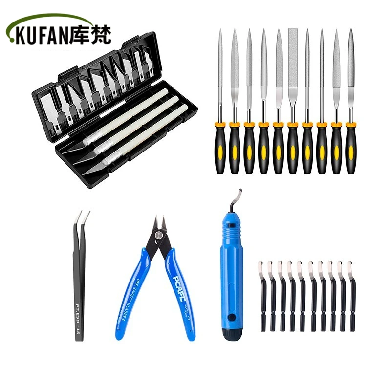 3D Printer Accessories Model Cleaning Tools Carving Knife File Trimming Knife Kit Grinding Trimming Clean Up Tool Kit  36PCS/Set