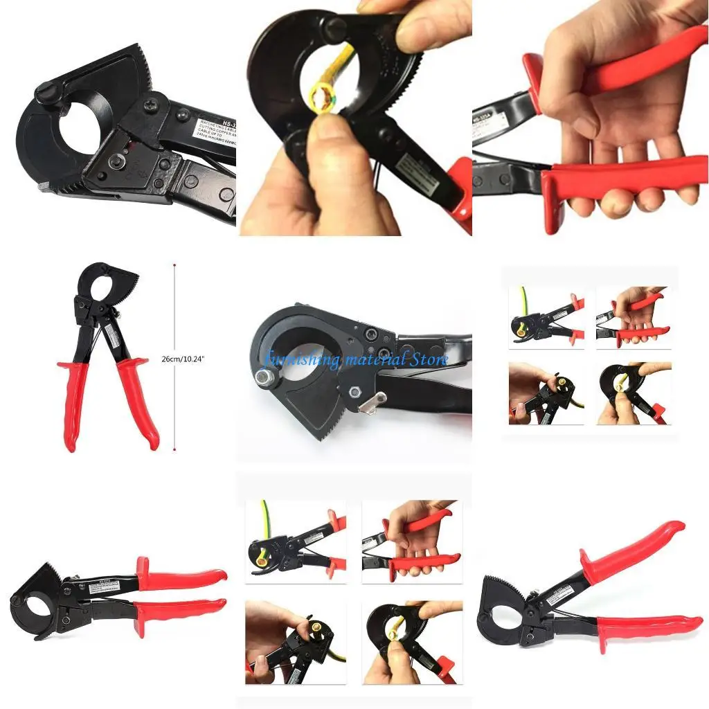 

Y5GD HS-325A Wire Cutter Heavy Duty Ratchet Cable Cutter Cable Cutter up to 240mm²