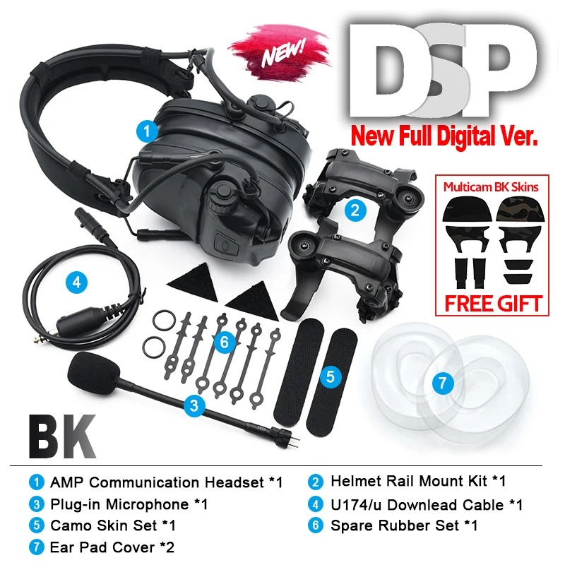 NONE 2026 PRO Version Volldigitales Dual-DPS-FMA-AMP Taktisches Headset Kommunikations-Geräuschunterdrückung V20/V60 PTT Militärzubehör 9