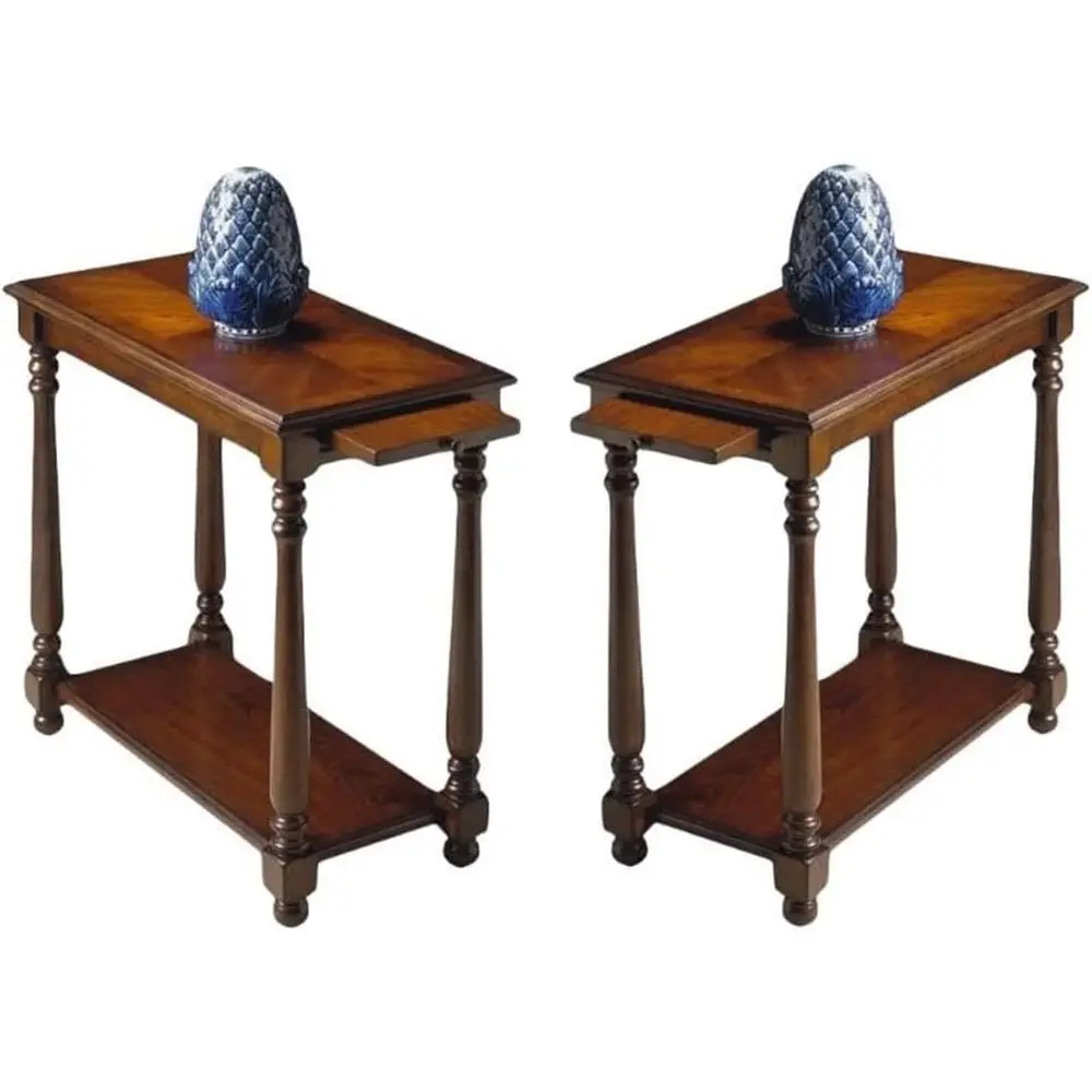 Traditional Chairside Table in Pltion Cherry - Set o 2