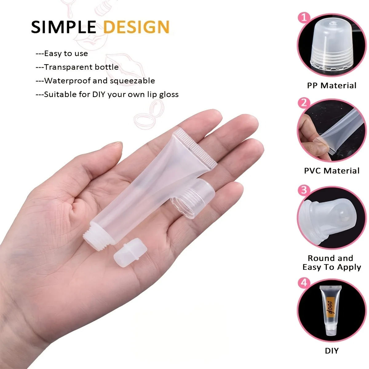 3 peças/12 peças/28 peças 15ml tubos de batom vazios, adequados para brilho labial, loção, cosméticos, gelatina, limpeza, embalagens, tubos de plástico,