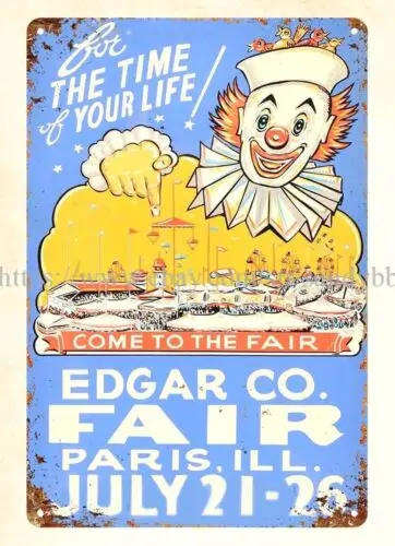 contemporary wall decor Come to the Fair Edgar Co. metal tin sign