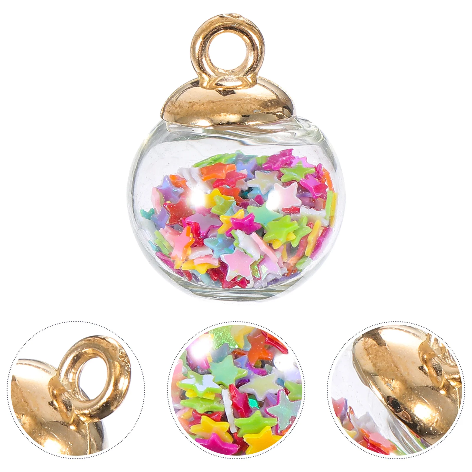 

30 Pcs Colorful Star Sequin Ball Jewelry Accessories Mini Balls Pendants Decor DIY Plastic Making Supplies