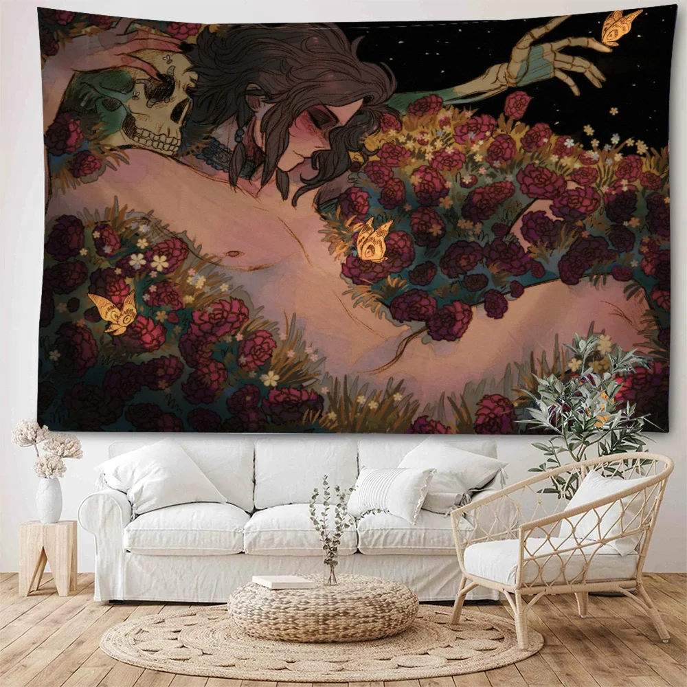 

Skeleton Girl Illustration Background Decoration Tapestry Girl Back Illustration Background Decoration Tapestry
