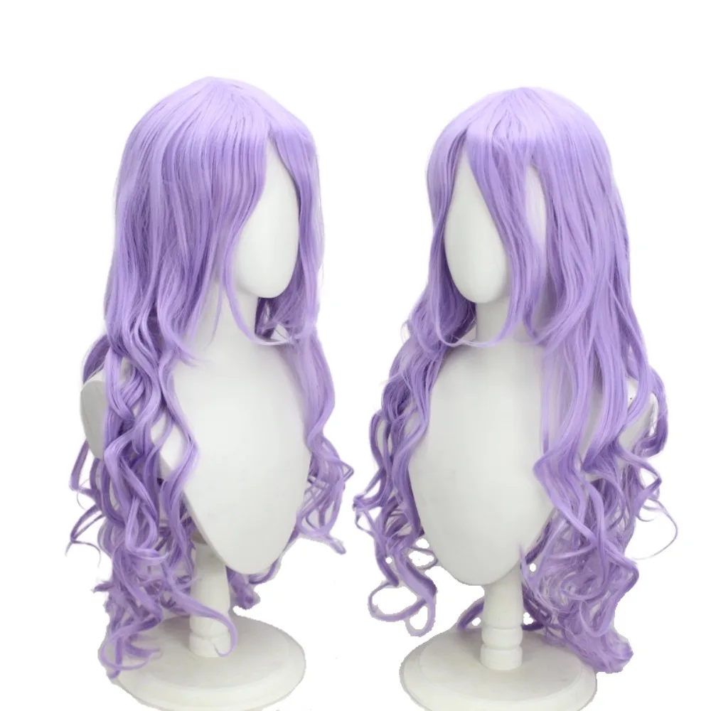 Azur Lane يونيكورن الأرجواني طويل مجعد شعر مستعار تأثيري أنيمي الشعر