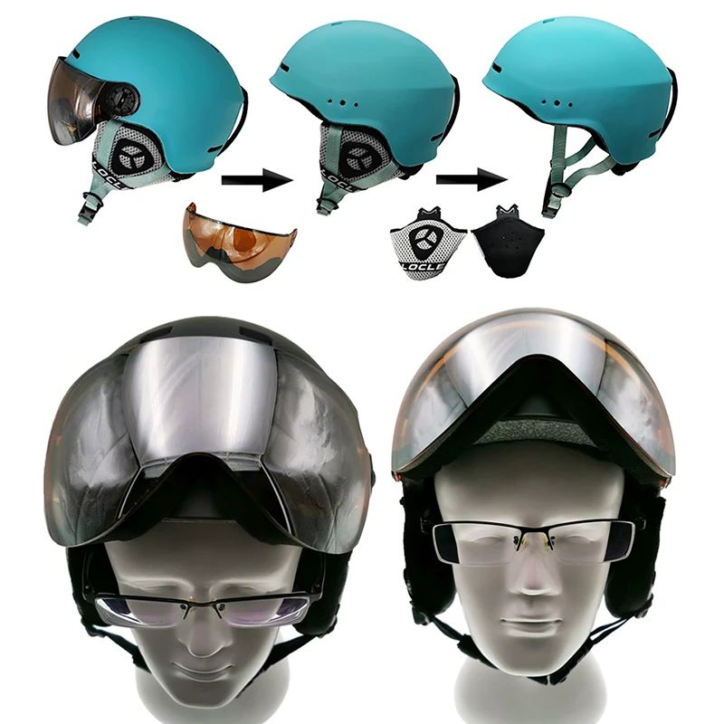 LOCLE Upgrade skihelm met bril Geïntegreerde PC + EPS CE-certificering Skihelm Dames Heren Ski Snowboard Sneeuwhelm