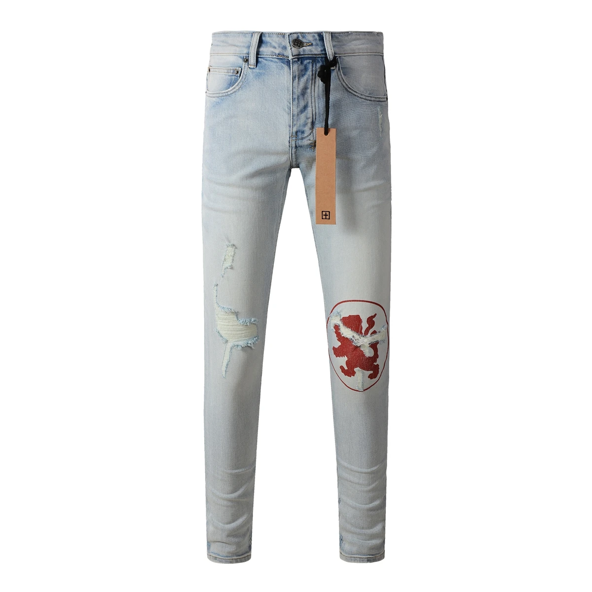 KSUBI  jeans Fashion high quality denim pants with personalized repair low raise skinny denim pants with coating texture